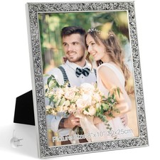 8x10 Picture Frame Glitter, Silver Bling 8 by 10 Photo Frames with HD Real Gl...