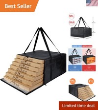 Insulated Pizza Delivery Bag, 91L Capacity - Keeps Food Hot Fresh 20x20x14