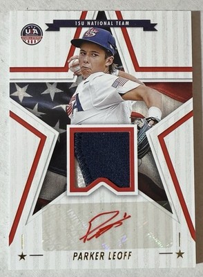 2025 Panini Stars & Stripes - Parker Leoff - 15U USA Relic Red Ink Auto 21/25