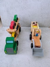 ✨Wooden Tractor and Car Transporter Toddler Toys Vehicles Childrens