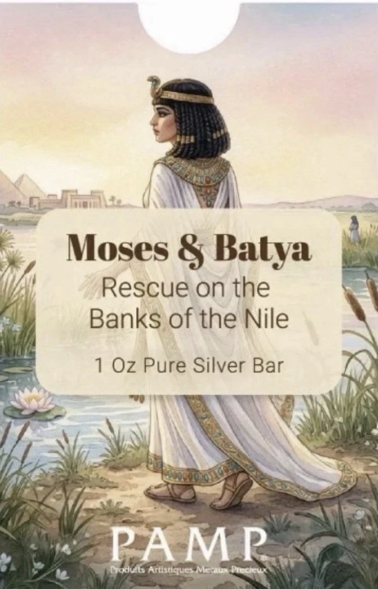 1 Oz Plata 9999 PAMP Moses & Batya. En Blister y Cajita. Solo 5,000 Unidades.