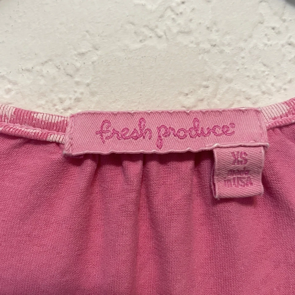 Vestido Fresh Produce Para Mujer XS Rosa Floral Rayón Spandex Tejido Manga Gorra Cuello en V Foto 4 de 4