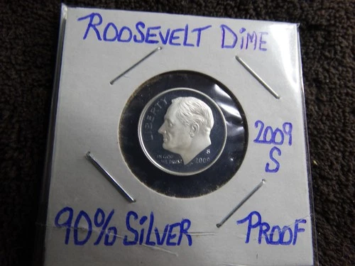 2009-S Proof Roosevelt Dime, 90% Silver, Extremely Low Mintage, EXCELLENT