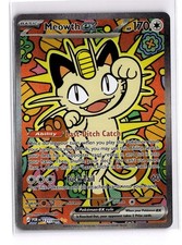 Carta Pokemon Meowth ex SIR ordine perfetto 121/088 Me03 Holo POR EN