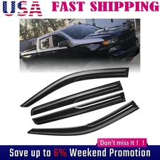 Fits 19-25 Silverado Sierra 1500 Crew Cab Acrylic Window Visors Rain Sun Guards