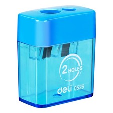 Pencil Sharpener, Manual Pencil Sharpeners, Dual Holes with Lid, Random Color