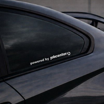 Powered by Jobcenter Auto Aufkleber Motorrad Sticker - 10-50 cm -Schwarz/Weiß