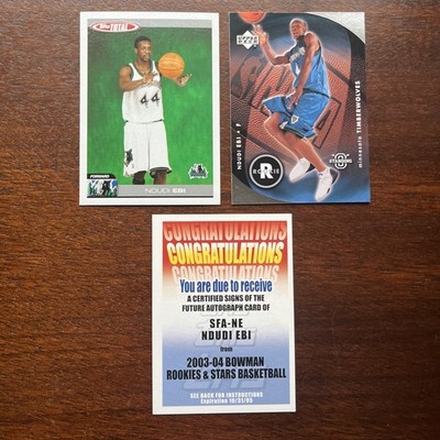 (3) Ndudi Ebi Lot Bowman Redemption Topps Total Upper Deck Standing O Rookie