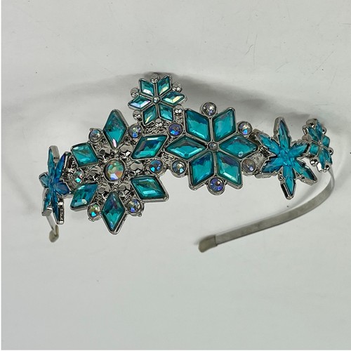 Disney Store Euro EXCLUSIVE Elsa METAL Snowflake Headband Blue Crystal Tiara HTF