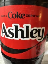 Share a Coke with    Ashley   2025 Personalized Gift Coca Cola Bottle 20oz  Zero