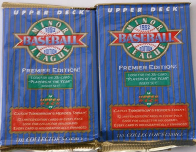 1992 Upper Deck Minor League (2) packs (Jeter, Jones R.C. random) buy more save