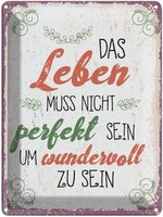 Blechschild 40X30 Cm Leben Muss Nicht Perfekt Sein Um Spruch Zitat Deko Geschenk