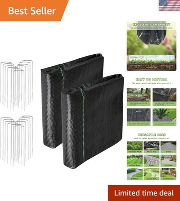 3FT x 100FT Weed Barrier Landscape Fabric 2 Pack 3x50FT -  Heavy-Duty 3.2oz G...
