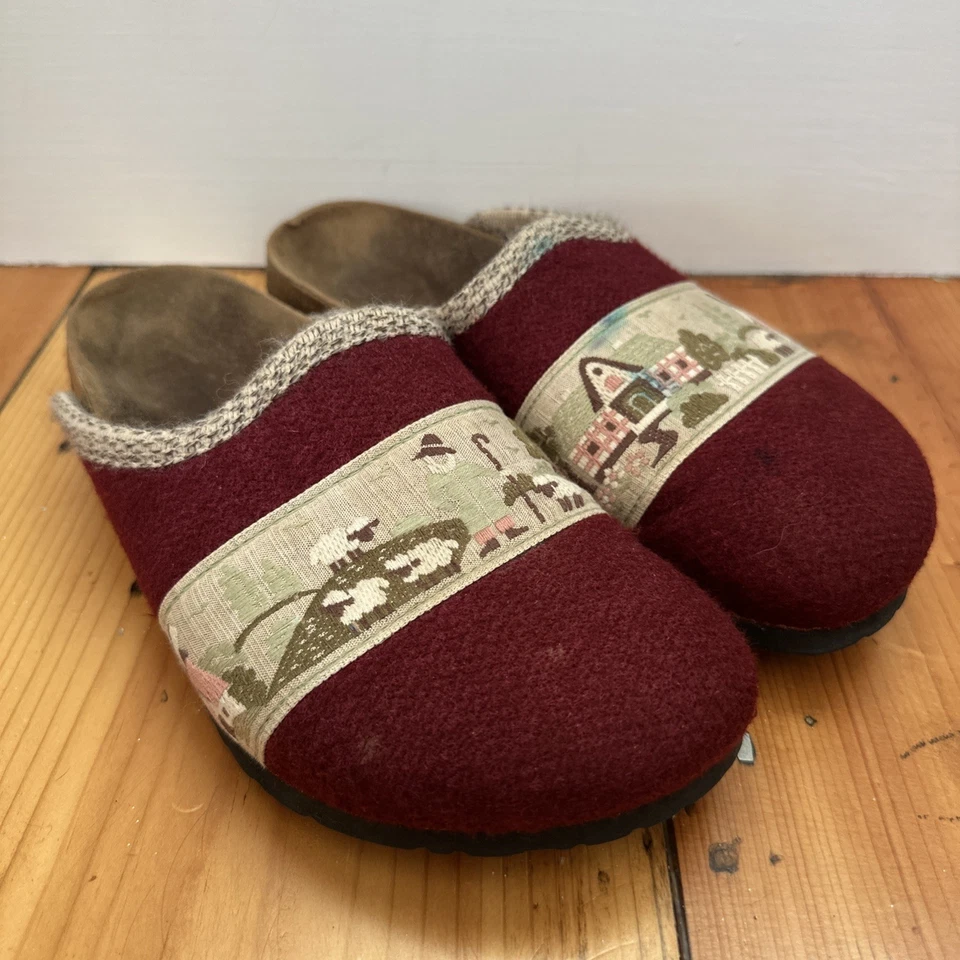 Zuecos Birki’s Birkenstock para mujer 11 cinta narrativa fieltro oveja molino de viento Foto 3 de 4