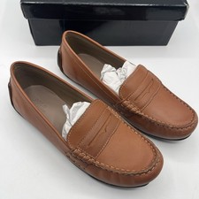 POLO RALPH LAUREN Loafers Shoes TELLY 92412J TAN Leather Boys Size 5 1/2 JUNIOR