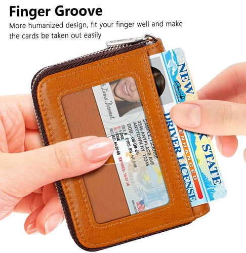 Credit Card Wallet, Zipper Card Cases Holder for Men Women, RFID Blocking, Ke... - Picture 2 of 7