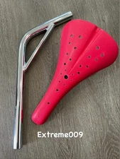 Viscount Dominator Seat Bmx Hard Shell RED with Laid Back Seat Post 25.4mm 7/8