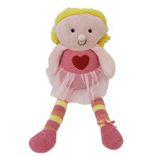 16" ELEGANT BABY KNIT KNITTED RAG DOLL GIRL BALLERINA STUFFED ANIMAL PLUSH TOY