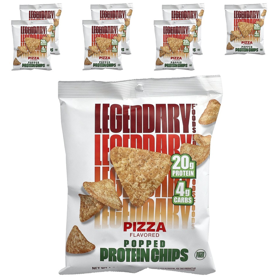 Popped Protein Chips, Pizza, 7 Bags, 1.3 oz (36 g) Each