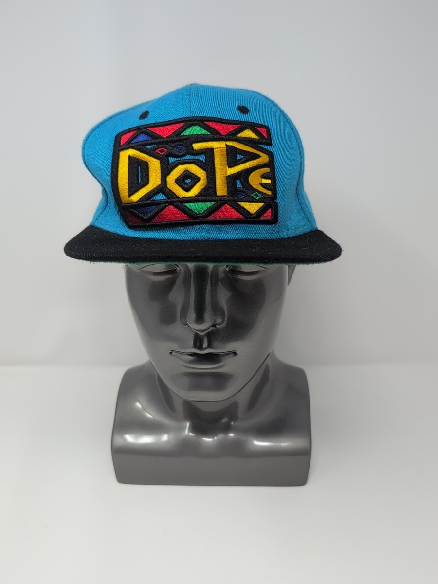 DOPE Blue Big Logo Hat Colorful Brim Snap Back Two Tone Cap Dope