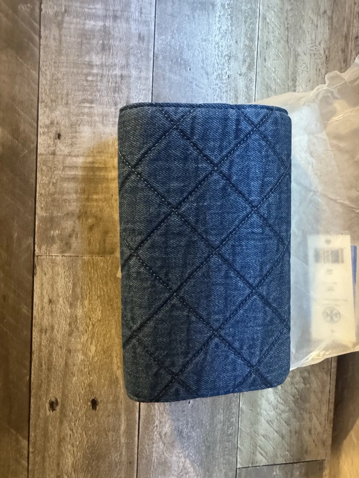 Tory Burch Willa Cadena Cartera Bandolera Bolso sin asas 163012 Denim Foto 4 de 4