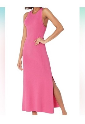 The Drop Women's Gabriela High Neck Cut-in A-line Side-Slit Maxi Sweater Dress L