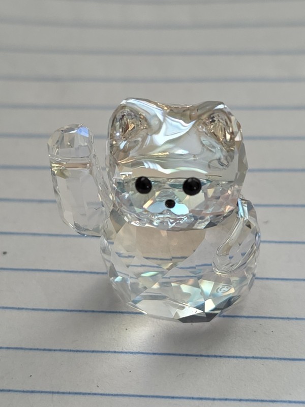 Swarovski Crystal Lucky Cat Japanese Figurine Display Object