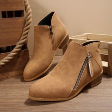 🔥2025 New Womens Ladies Low Heel Casual Chelsea Ankle Boots Flat Shoes Size@UK