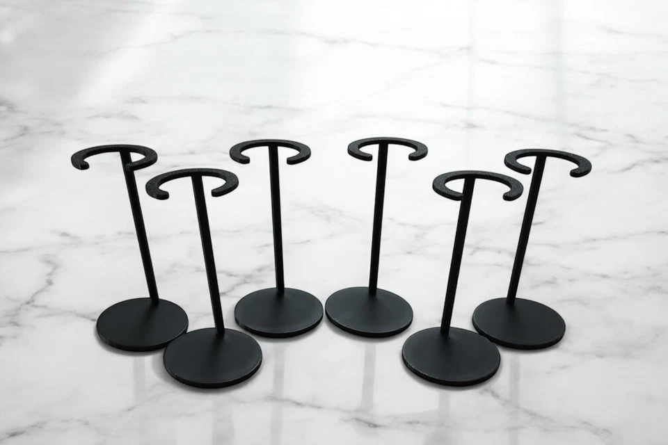 6 Black Mego Action Figure Display Stands fit 8 Inch MEGO Figures - Image 3 of 4