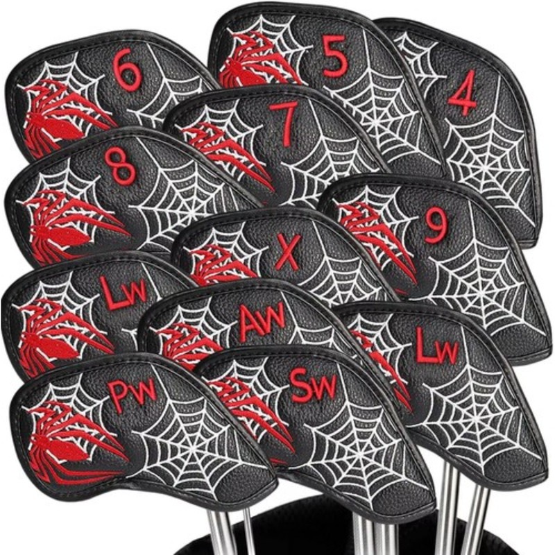 Golf Iron Covers Set Leather Club Headcover Universal Fit Most Irons 12pcs