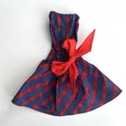 Vintage Barbie Beau Time Dress Plaid Blue Red Bow #1651 TLC