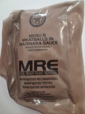 US Military MRE Menu 8 Meatballs in Marinara Sauce Sealed Single Meal 2023...