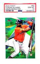 2020 Topps Finest GREEN REFRACTOR YORDAN ALVAREZ RC Card /99 PSA 10 GEM MINT