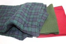 Vintage Lot Sewing Cotton Felt & Flannel - Lot Of Three Pieces Scraps