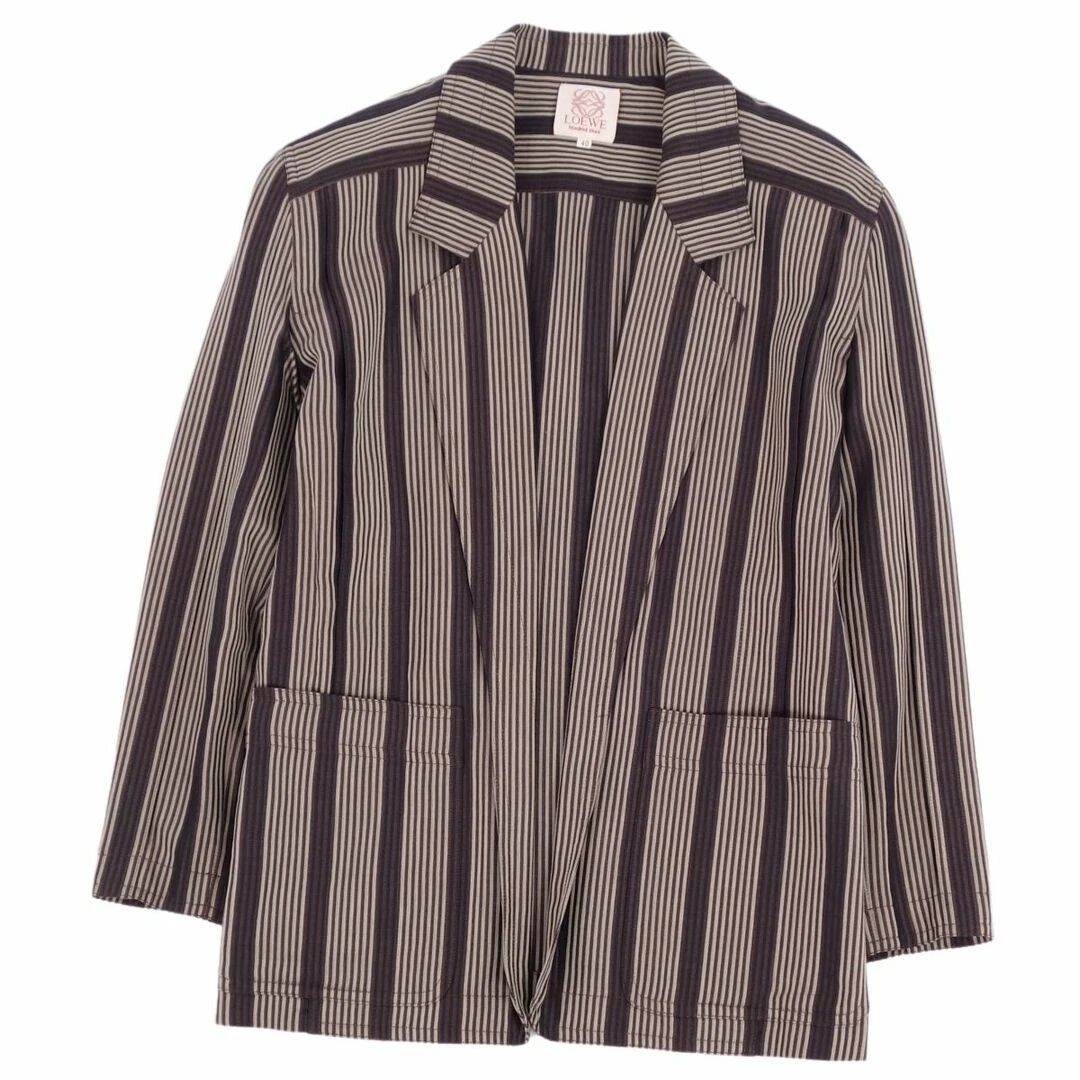 Giacca vintage Loewe sartoriale a righe senza schienale capospalla donna 40 usata MOLO 0