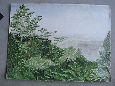Original Watercolor Painting of  Mountain View of Trees LOOK