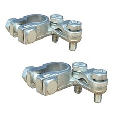 2 x Offset Battery Terminals Pair of Positive & Negative Connectors + -  