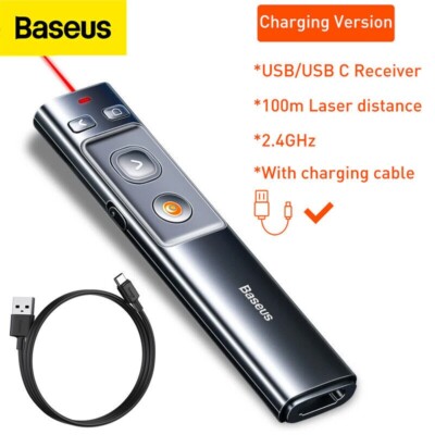 Baseus Wireless USB Powerpoint Präsentation PPT Flip Pen Laser Pointer Clicker