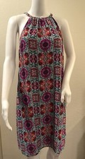 Tahari Arthur S Levine Sleeveless Dress Sz 6 Purple Multi Color Floral