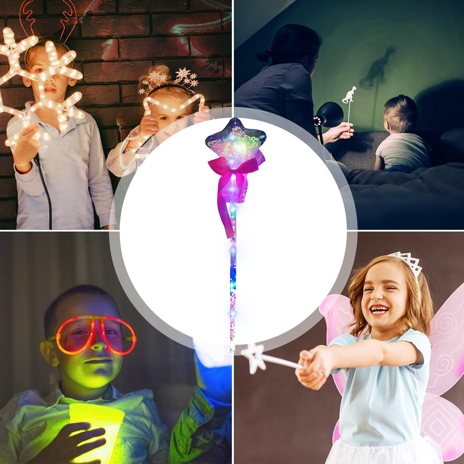 Glow Up Magic Wand LED Fairy Stick Kids Toy Flashing Light Wand Rave