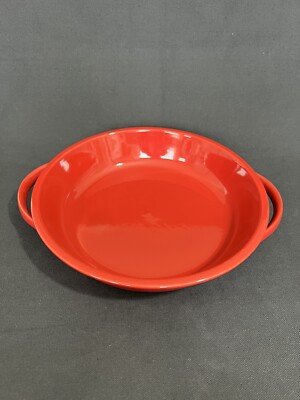 William Sonoma Red Essential Stoneware Bakers Au Gratin Baking Dish with  Handle