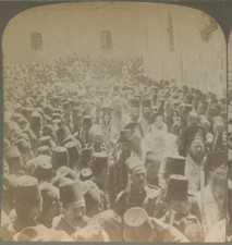 EASTER PROCESSION, JERUSALEM, VINT STEREOVIEW