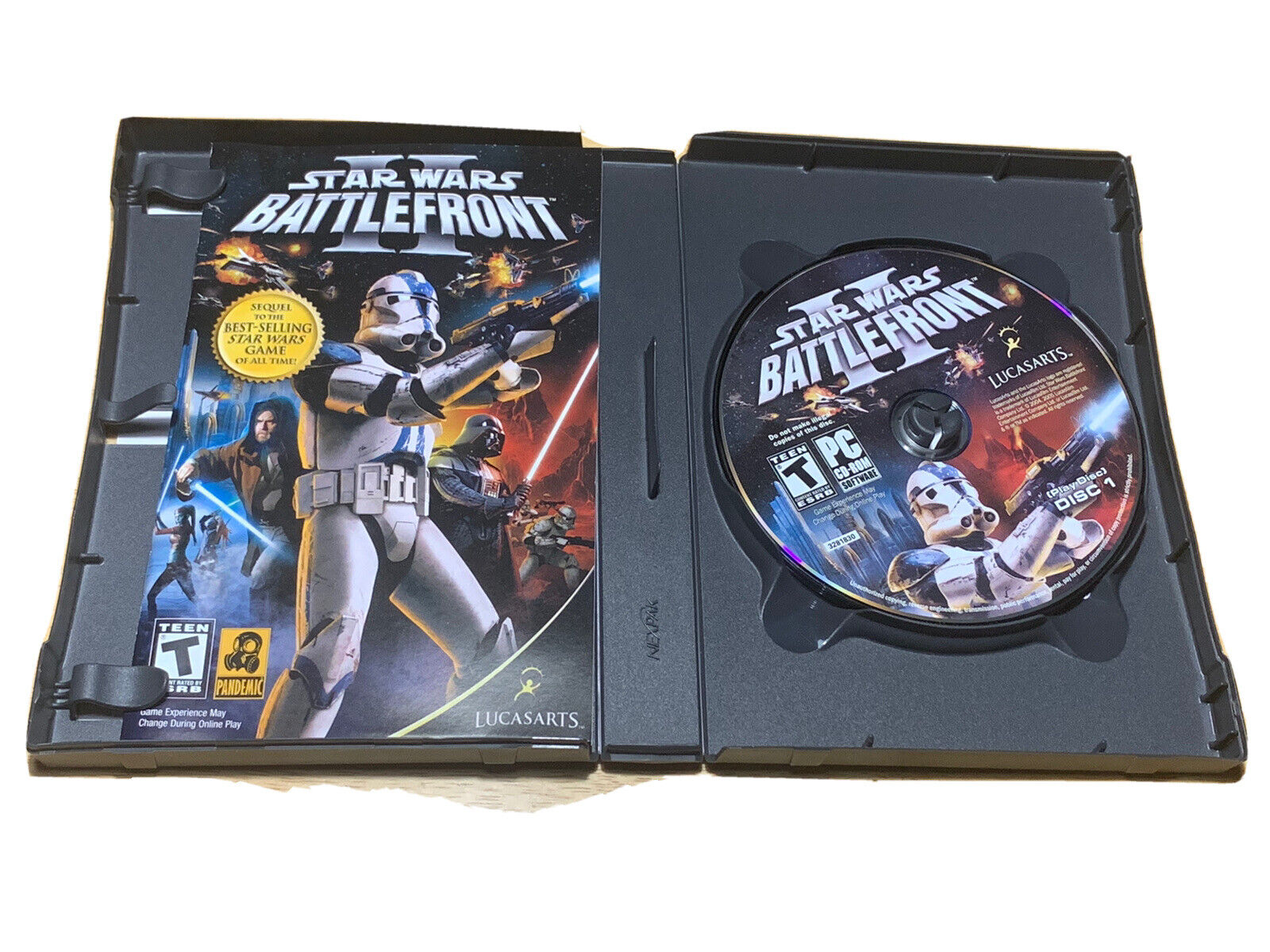 Star Wars: Battlefront II 2 (PC CD-ROM, 2005) Complete 4 Disc Set With Key