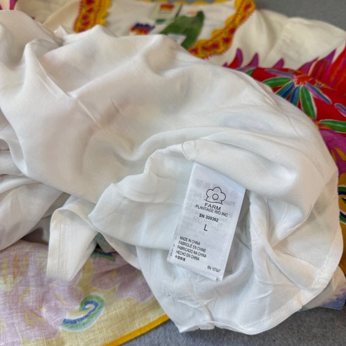 Farm Rio Maxi Dress Vivid Garden White Floral Parrot Resort Boho Size Large NWT - Picture 19 of 24