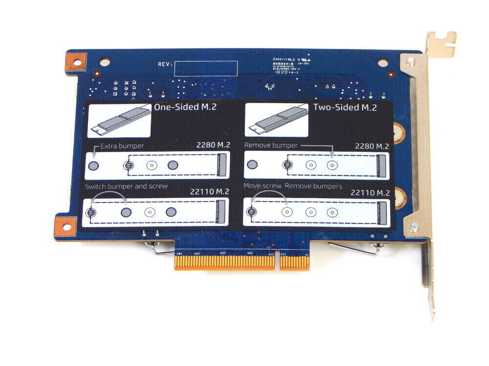 HP Z8 G4 Dual M.2 to PCIe x8 To SSD Adapter L32648-001 844779-001