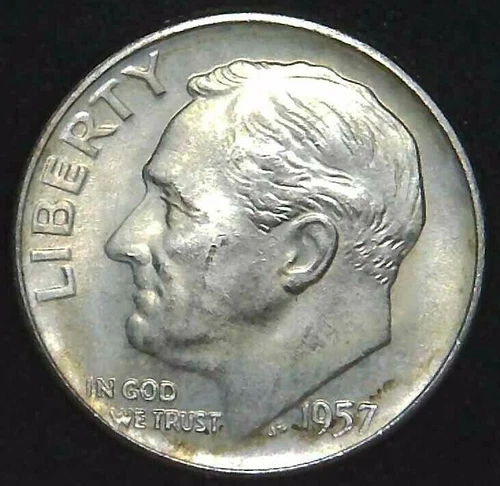 1957-D 10C Roosevelt Dime BU 90% Silver 21olc0815