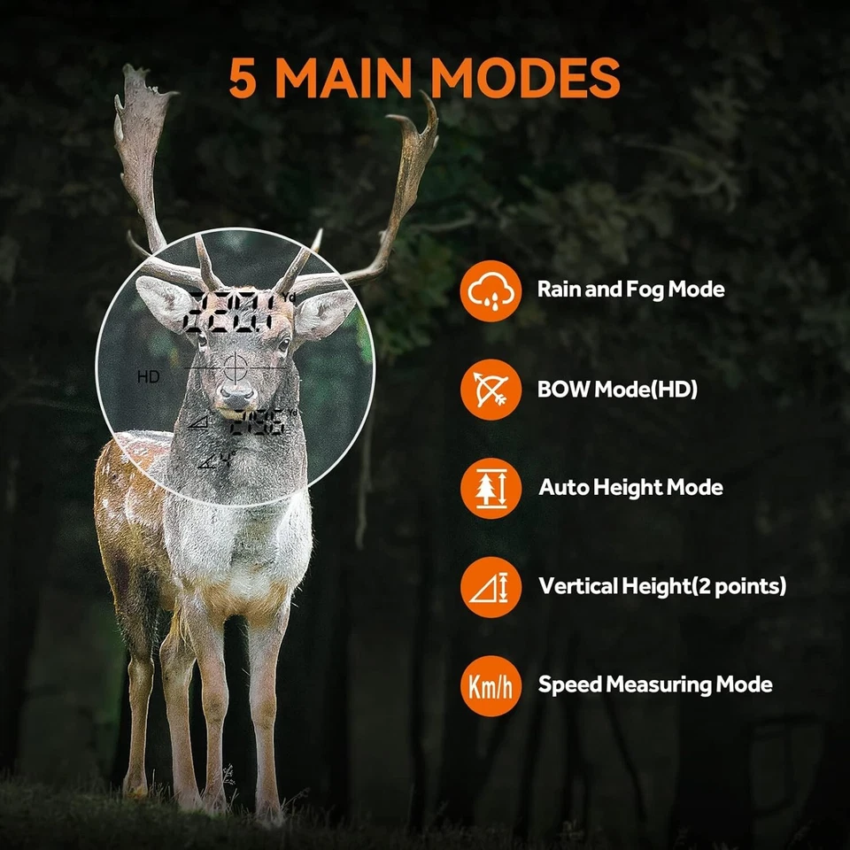 Mileseey 600M Laser Jagd Entfernungsmesser mit Winkel und horizontalem Abstand - Bild 4 von 4