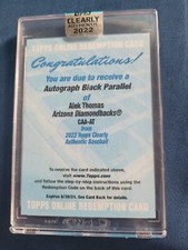 2022 Topps Clearly Authentic Auto - Black Parallel RC ALEK THOMAS - REDEMPTION 