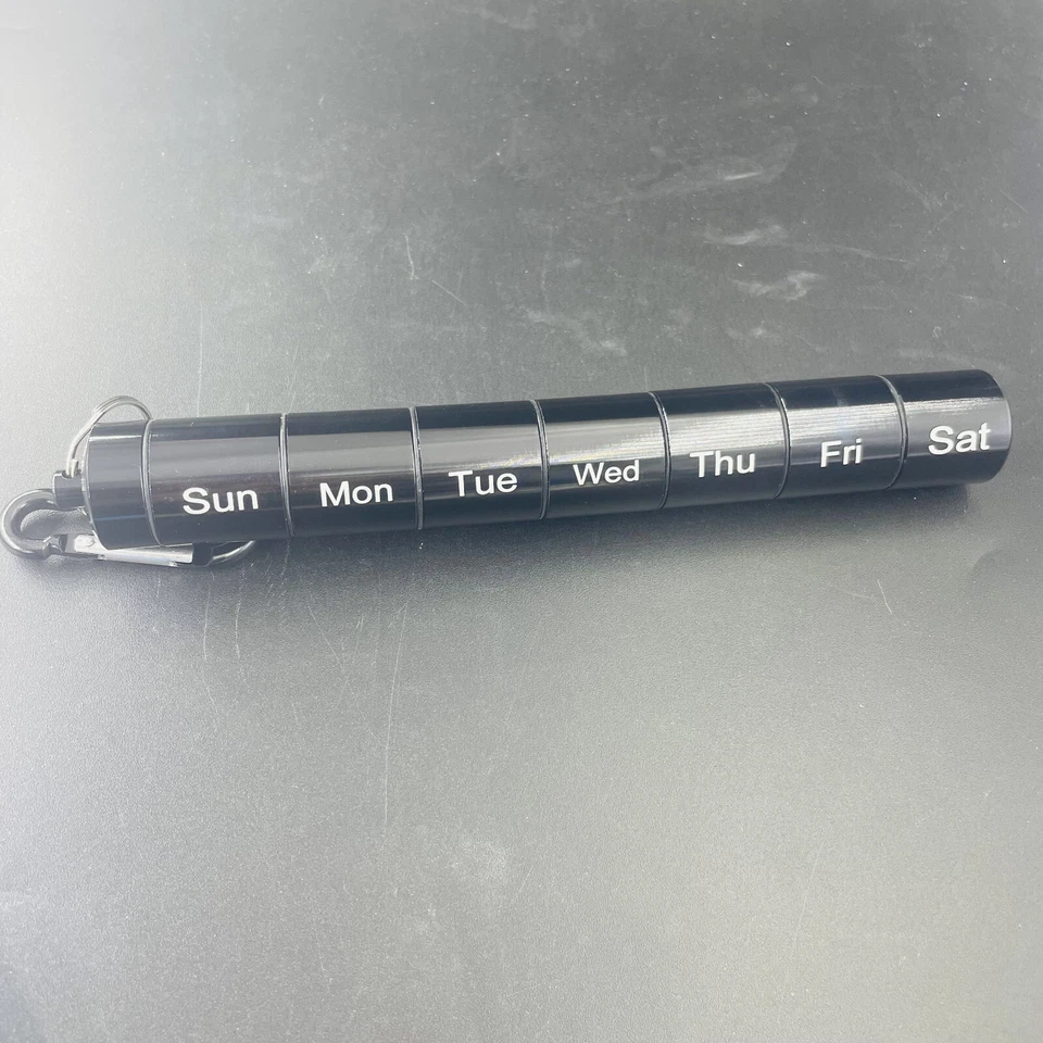 Portable Pill Case 7 Compartments Pocket Aluminum Alloy Pill Box with Keychain - Image 2 of 4