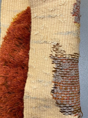 Vintage Scandinavian Swedish Wool Rya Weaving Rug Wall decor Rug 42 x 30 cm - Picture 4 of 6